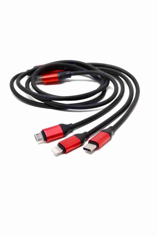 (1M) 3 in 1 Heavy Duty Charging Cable (Lightning Micro Type C